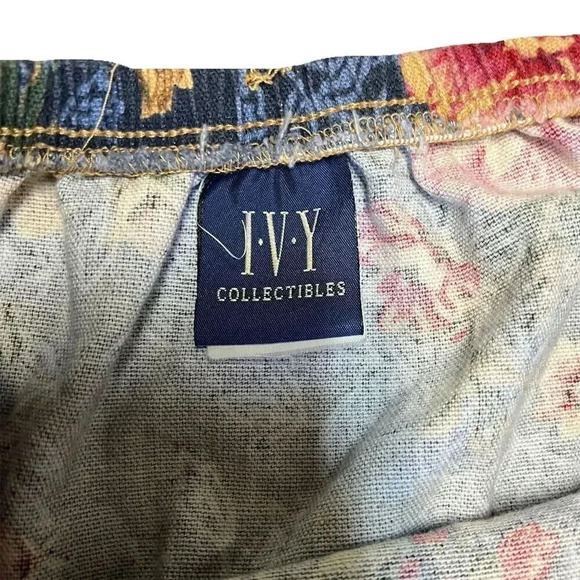 IVY Collectibles Women's Floral Print Maxi Skirt Size 8 Elastic Waist Vintage - Picture 4 of 5